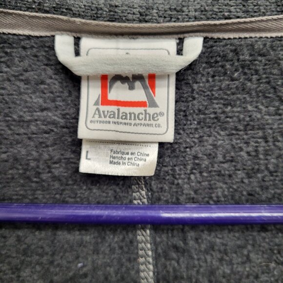 Avalanche Wear Fleece Knit Jacket Men's Size Large, Dark Gray Zippered Pockets - Picture 3 of 5